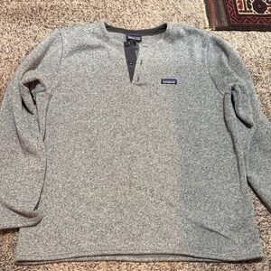Patagonia Grey Henley Fleece Pullover